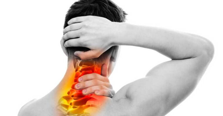 Pain in the neck and nape signs of osteochondrosis